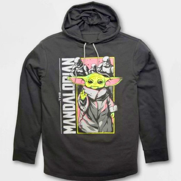 NWT Star Wars The Mandalorian lightweight black hoodie XL